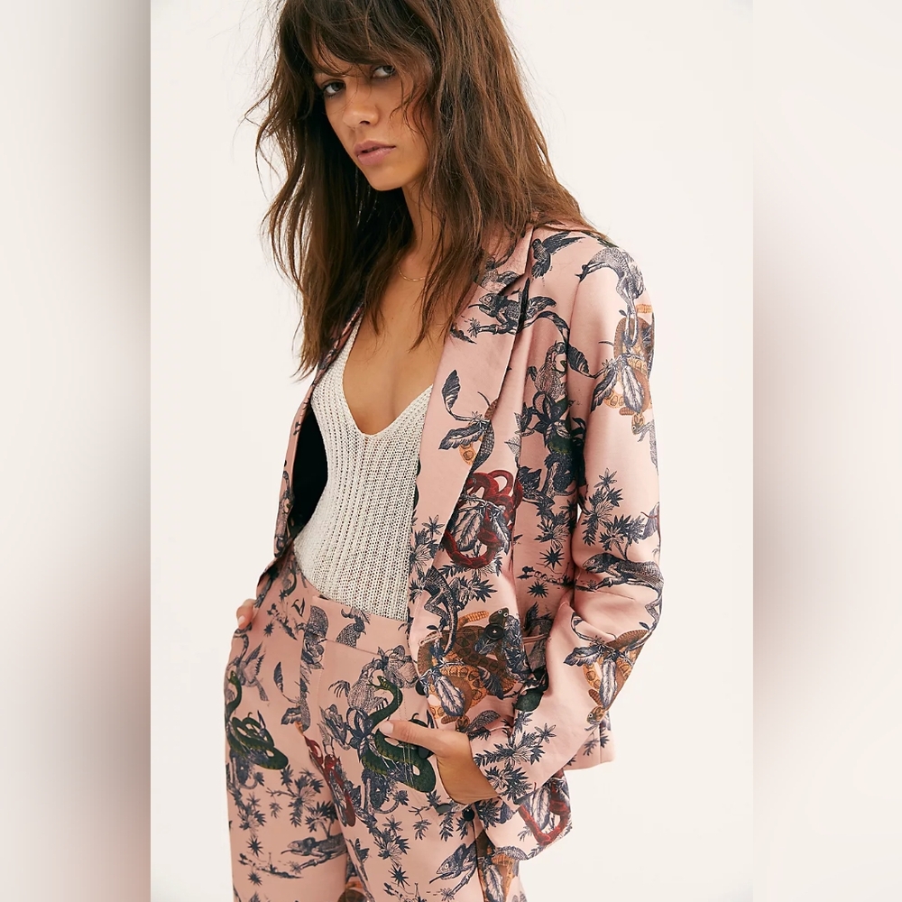 NWT Scotch & Soda Printed Double Breasted Suit, Small
